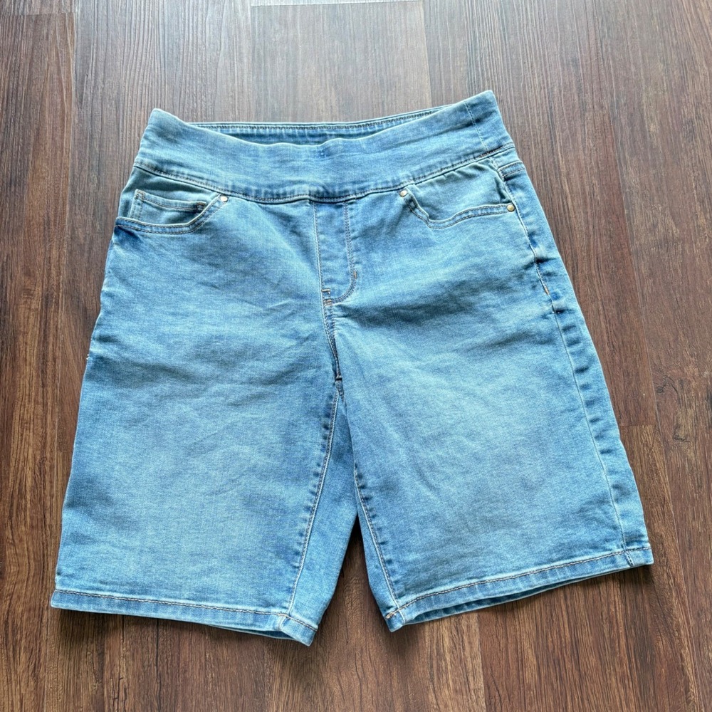 Croft & Barrow Pull On Denim Bermuda Shorts Jorts Jean Dad Shorts 4